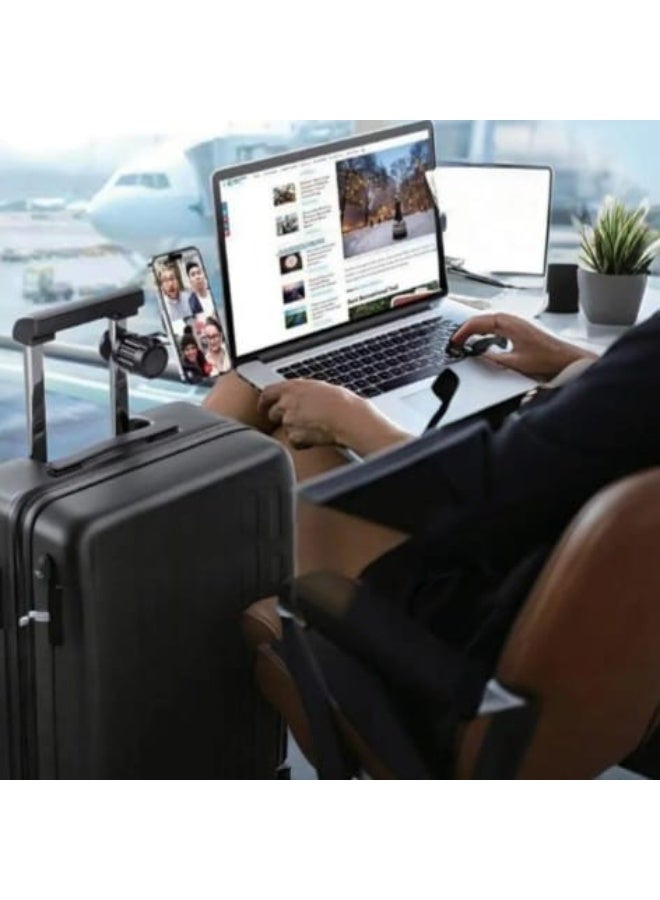 YOUFO Travel Magnetic Phone Holder - 360° Rotation, Foldable Design, Multi-Surface Mount for Airplane, Car, and Desktop - Black - Image 4